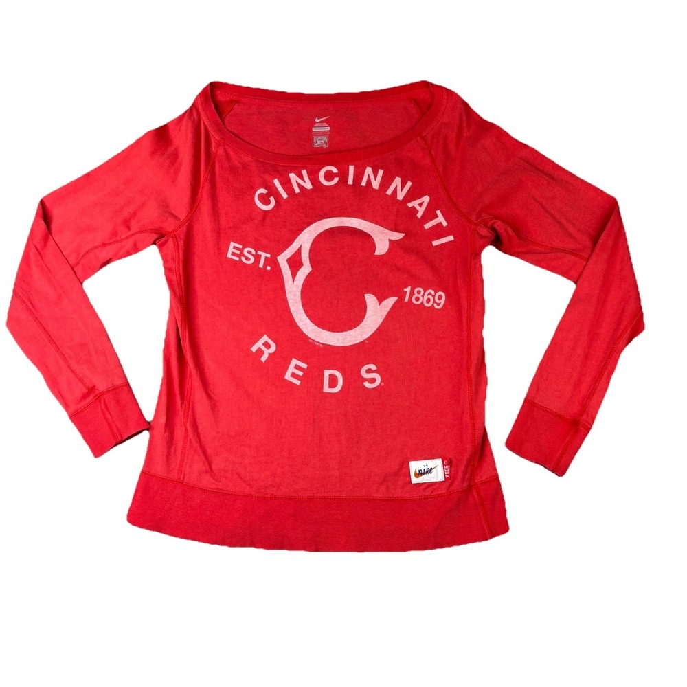 Cincinnati Reds Nike Women's Medium The Nike Tee 2014 Mlbp Scoop Neck‎ Coral Red